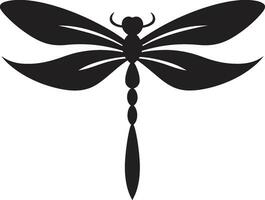 Cosmic Dragonfly Odyssey Celestial Flutter Black Vector Icon