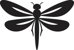 Shadowed Elegance Dragonfly Emblem Nighttime Navigator Insignia vector