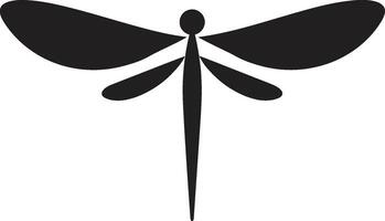 Celestial Ballet Dragonfly Logo in Obsidian Eclipse Serenity Dragonfly Icon in Shadow vector