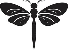 Noir Dragonfly Symbol Shadowed Beauty Dragonfly Logo Design vector