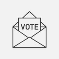 votar por correo línea icono. vector