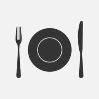 Citlery and plate icon. Fork and knife.Vector vector