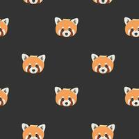 Seamless pattern with head red panda. Cartoon design animal character flat vector style. Texture for fabric, wrapping, textile, wallpaper, clothing.