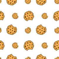 Seamless pattern with cookies. Pastry background. Food ornament. Sweet biscuits texture vector