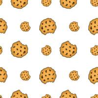 Seamless pattern with cookies. Pastry background. Food ornament. Sweet biscuits texture vector