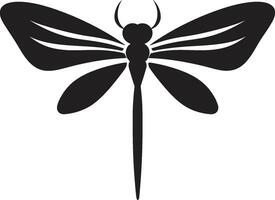 Lunar Lullaby Dragonfly Logo in Obsidian Galactic Guardian Dragonfly Icon in the Dark vector