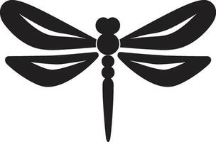 crepúsculo sinfonía negro vector libélula Insignia anochecer elegancia libélula emblema diseño