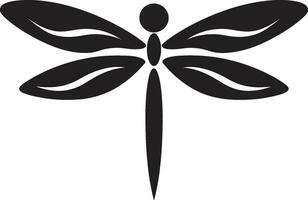 Twilights Beauty Dragonfly Icon in Shadow Lunar Luster Black Vector Dragonfly Symbol