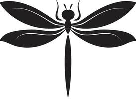 Elegance in Flight Dragonfly Logo Vector in Noir Nocturnal Enigma Black Vector Icon with Dragonfly