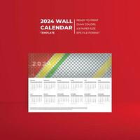 CMYK Colors Profile Single Page 2024 Wall Calendar Template with Space for Picture vector