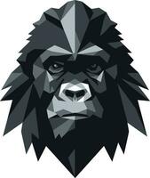 Wildlifes Serenity Primate Icon Emblem Ape Majesty in Simplicity Vector Symbol