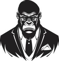 salvaje belleza en sencillez vector gorila selva majestad negro mono emblema