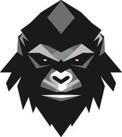 real primate majestad negro emblema selva elegancia en negro gorila icono vector