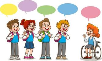 vector illustration of school children