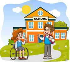vector illustration of school children