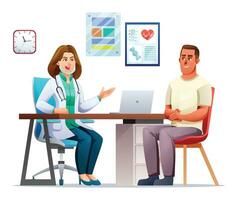 Patient at the doctor's appointment. Medical consultation concept. Vector cartoon character illustration