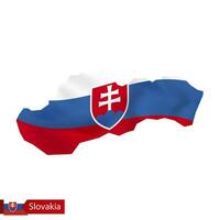 Slovakia map with waving flag of Slovakia. vector