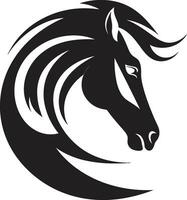 Emblematic Equestrian Majesty Logo Design Regal Stallion Silhouette Black Horse Icon vector