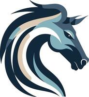 Minimalistic Equine Art Monochrome Emblem Icon of Freedom Horse Vector Logo