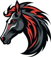 noble caballo majestad en negro logo diseño vida silvestre agraciado jinete vector símbolo