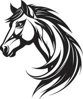 agraciado equino majestad emblemático diseño caballo emblema de libertad negro vector logo