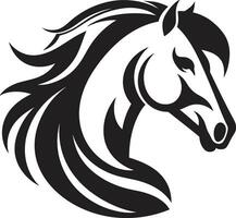 Iconic Stallion Majesty Monochrome Design Galloping Freedom Black Horse Emblem vector