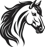 Noble Horse Majesty in Black Logo Design Wildlifes Graceful Runner Vector Symbol