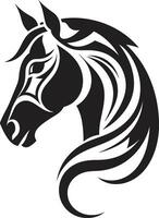 Wild Majesty in Black Logo Symbol Elegant Equine Ambassador Monochromatic Vector