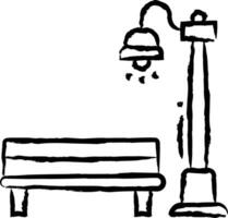 Park chair hand drawn vector illustration