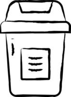 Trash Bin hand drawn vector illustration