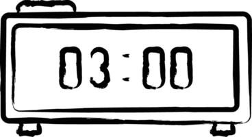 Digital clock hand drawn vector illustration