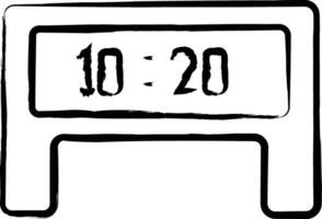 Digital clock hand drawn vector illustration