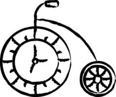 Clock hand drawn vector illustration