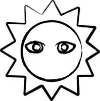 Sun hand drawn vector illustration