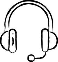 Headphones hand drawn vector illustration