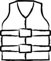 Life Jacket hand drawn vector illustration