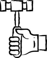 Hammer hand drawn vector illustration