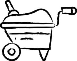 Wheelbarrow hand drawn vector illustration