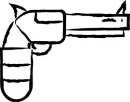 Gun hand drawn vector illustration