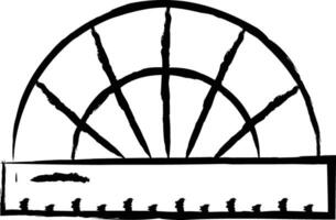 Protractor hand drawn vector illustration