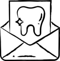 Dental Mail  hand drawn vector illustration