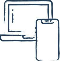 Devices hand drawn vector illustration