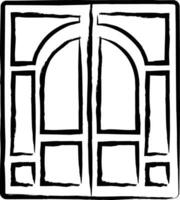 puerta mano dibujado vector ilustración