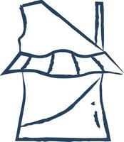 One Shoulder Top  hand drawn vector illustration