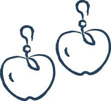 apple earring hand drawn vector illustration