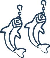 fish earring hand drawn vector illustration