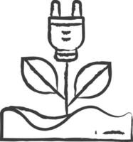 Eco Plug hand drawn vector illustration