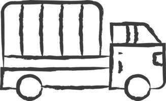 Truck hand drawn vector illustration