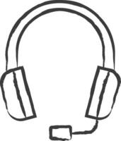 Headset hand drawn vector illustration