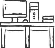 Study table  hand drawn vector illustration